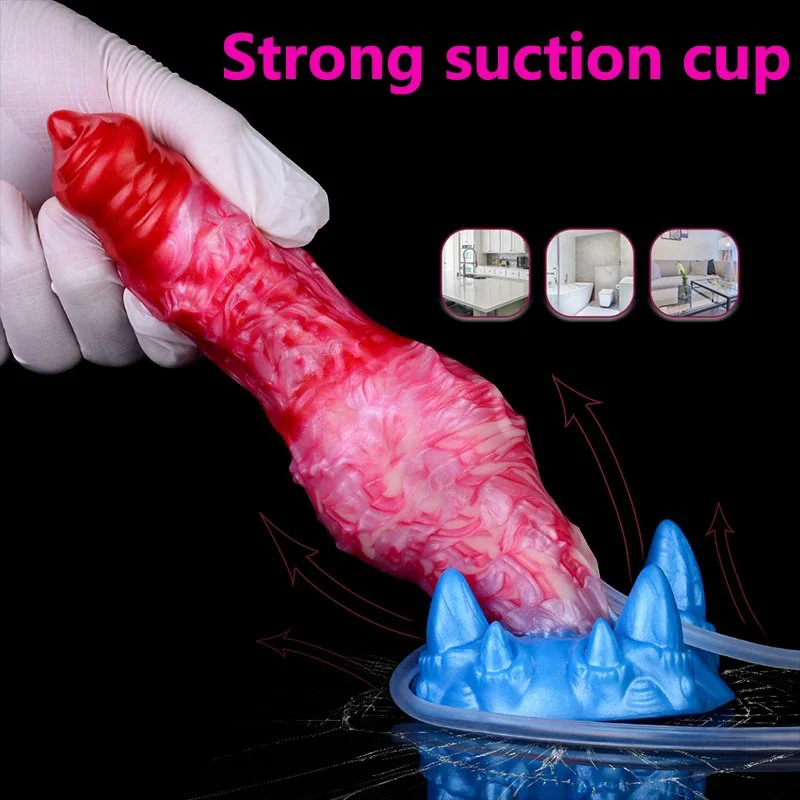 Inflatable Dragon Dildo with Knot Fantasy Dildo Adjustable Thickness Huge Squirting Dildo with Sucker Animal Anal Toys