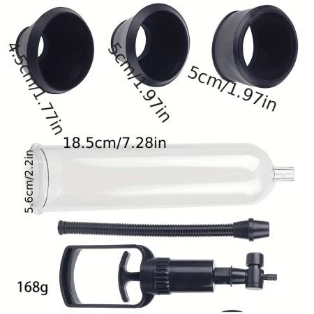 Men's Silicone Man Vacuum Pump Cock Ring Penis Extender Enhancer Air Suction Enhancement Device Sex Toy for Penis Enlargement