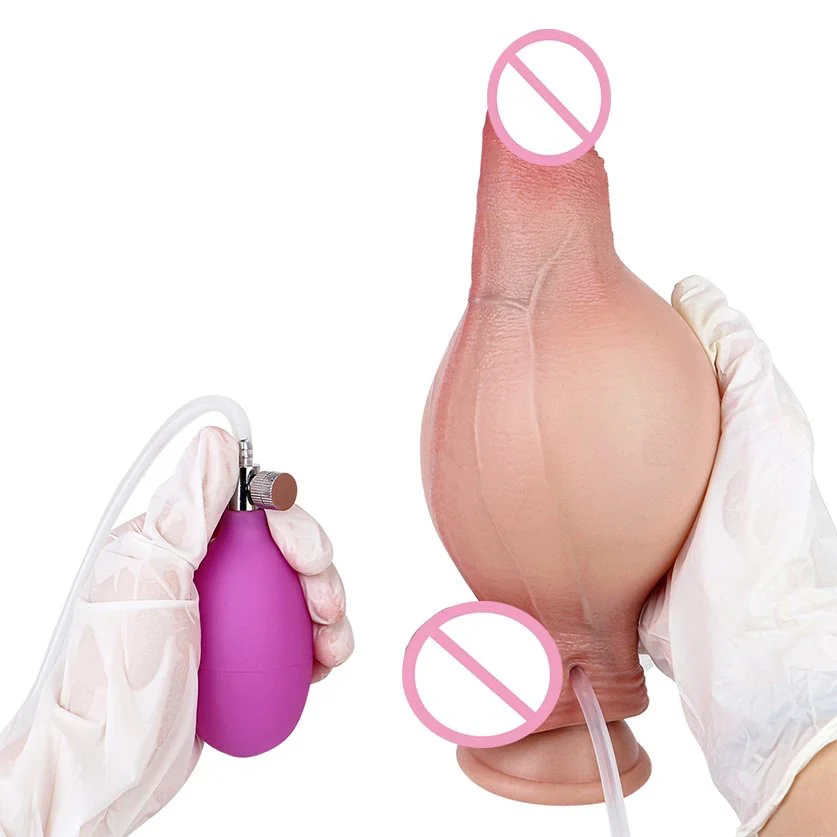 Inflatable Ejaculation Dildo Artificial Soft Silicone Spray Dildo Penis Massage Vagina Simulation Sex Dildo Toy
