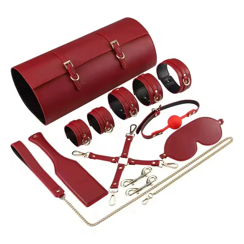 Sex Bondage Restraints 10pcs Adult Games Cuffs Gag Blindfold Spanking Sex Toys for Women and Couples