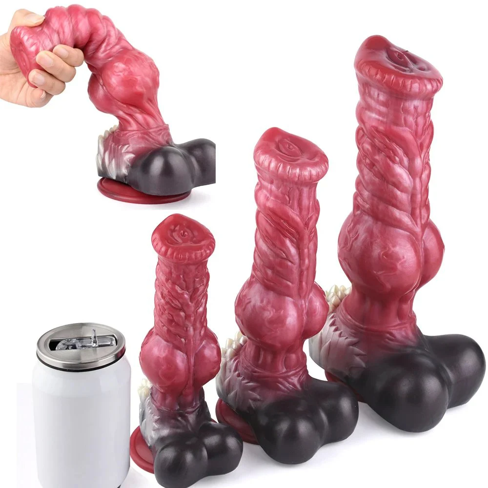 Giant Wolf Dildo Thick Knot Dog Penis Big Cock Anal Sex Toy for Women Men Butt Expansion Masturbator With Sucker