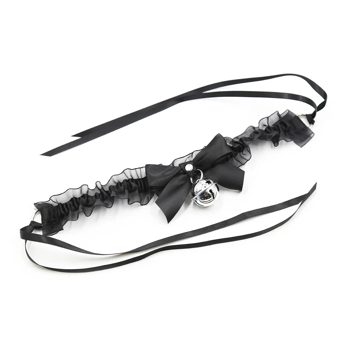 Bell Neck Sleeve Elastic Silver Bell Neck Adult Accessories Women's Neck Sleeve Black Lace Toy Sex Toys for Women