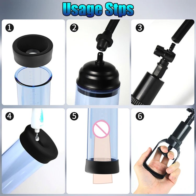 Quality Adult Sex Toy Male Manual Penis Growth Enlarge Trainer Tool Penile Vacuum Pump Male Trainer