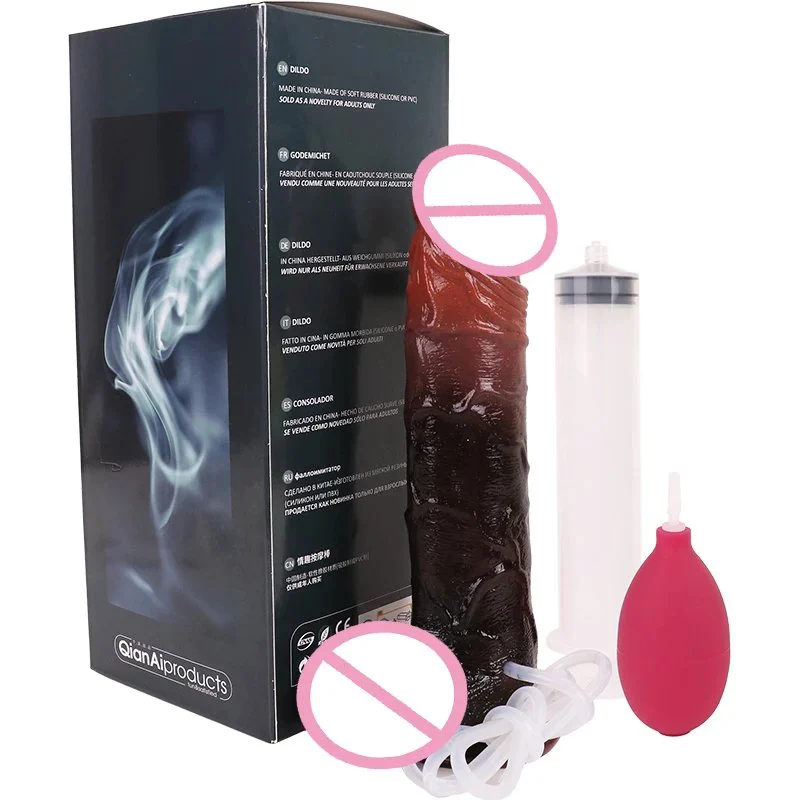 Silicone Skin Feeling Ejaculation Dildo With Sucker Squirting Dildo Anal Sex Toys for Women Butt Expansion Masturbator
