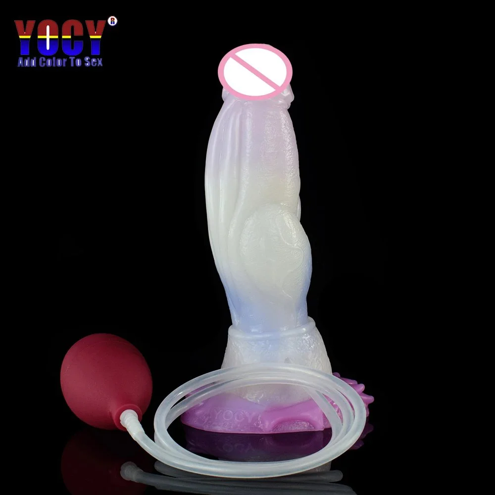 Rubber Penis Monster Large Squirting Dildo Ejaculating Enema Bulb Dildo for Women and Men