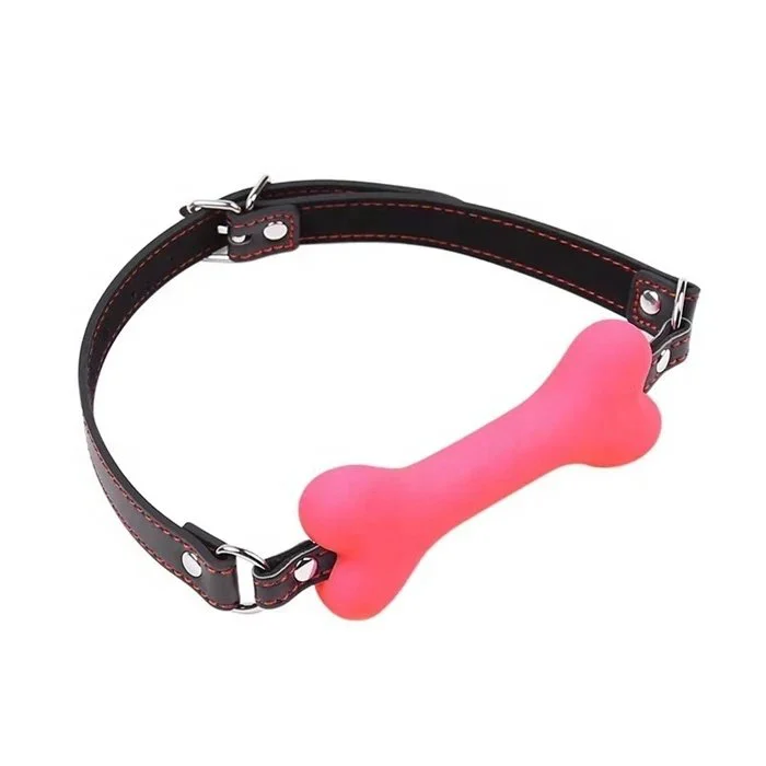 Bondage Fetish Slave Restraints Leather Dog Bone Mouth Gag Handcuff Whip Collar Mask for Couples and Sex Games