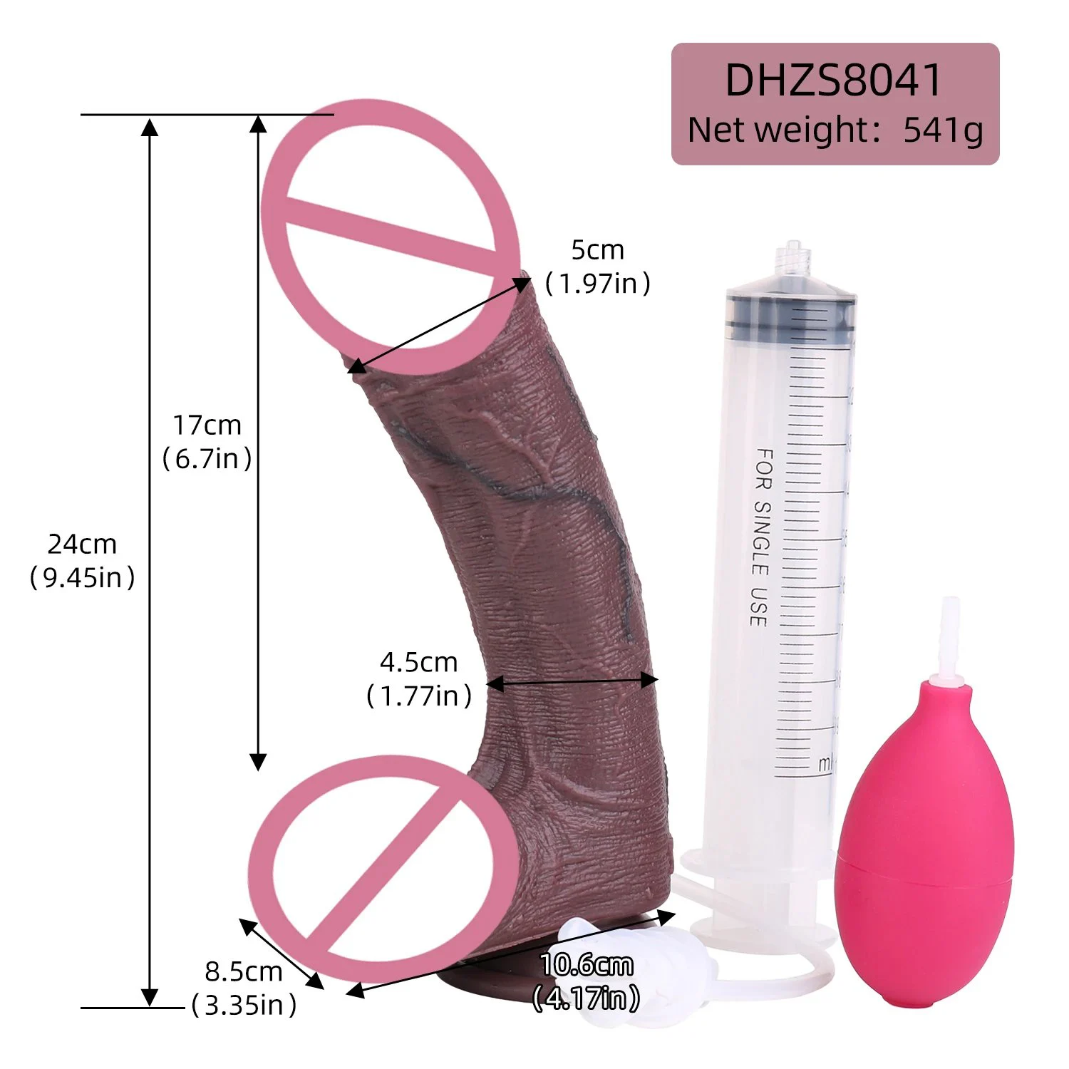 Silicone-based Realistic Male Penis Designed for Women Featuring a Suction Cup and Water-based Lubricant Compatibility