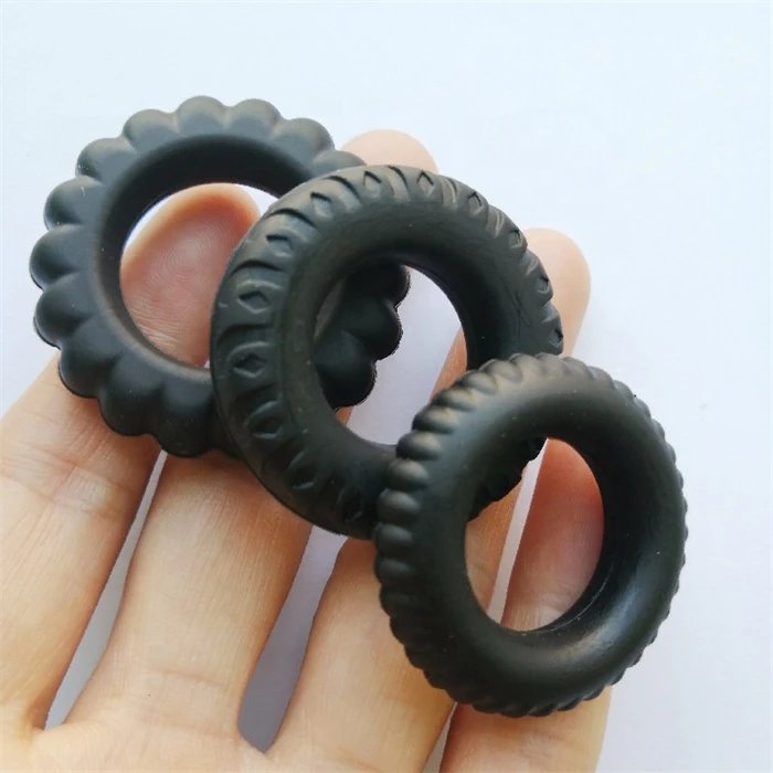 Men's Silicone Penis Ring Set Long-Lasting & Stronger Cock Ring with Delay Ejaculation Feature Soft Sex Product