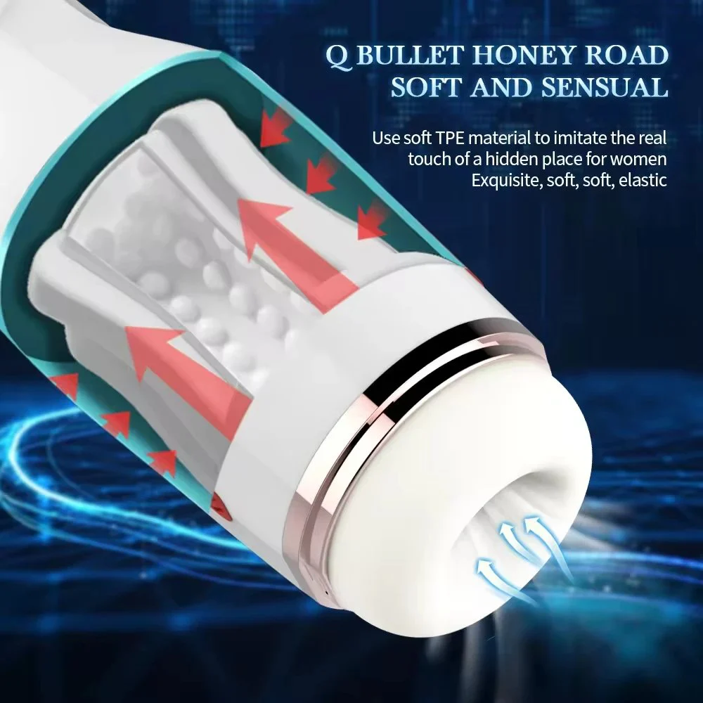 One-Click Burst Adult Sex Toys for Men 10-Freq Vibrating and 5-Freq Clamping Charging Masturbator