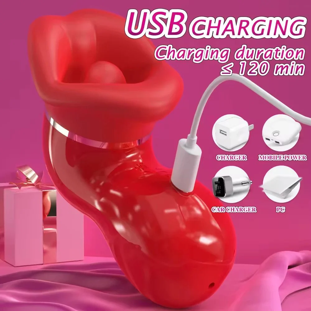 Tongue Licking Strong Sucking Vibrator 9 Frequency Clitoral Stimulator Adult Sex Toy Vibrador for Women