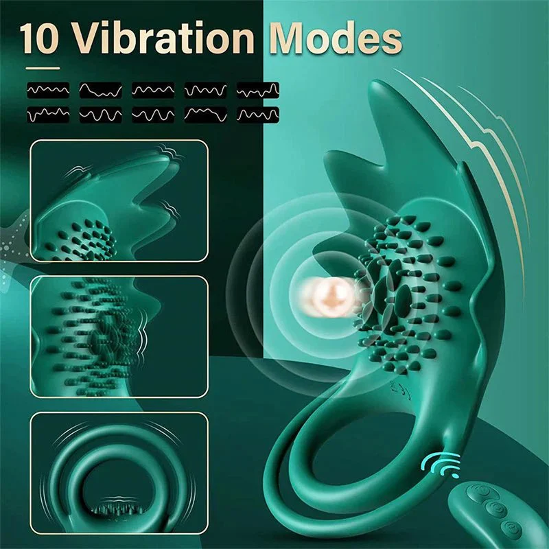 Men's Long-Lasting Wireless Lock Silicone Penis Rings Vibrating Adult Sex Toys for Couples Share Flirting