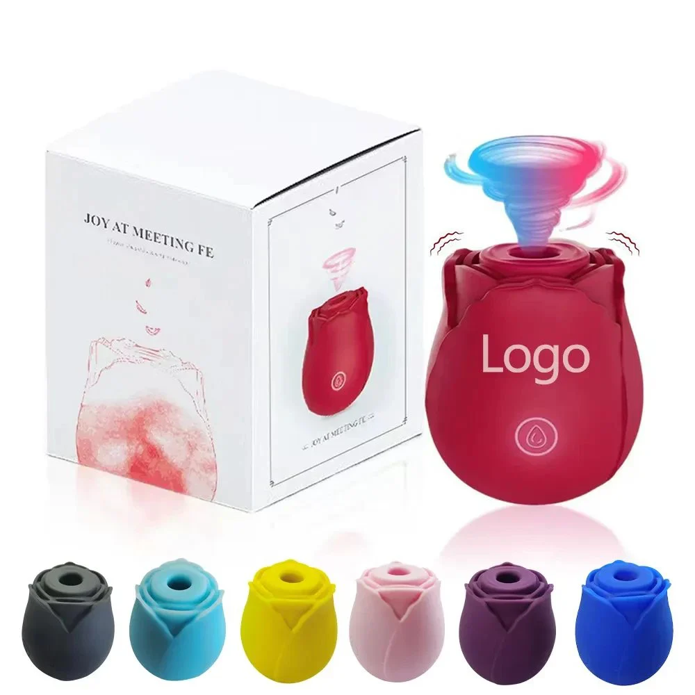 Rose Silicone Women's Vibrator Clitoral Sucking and Nipple Stimulator Adult Sex Toys Female Masturbator for Couples
