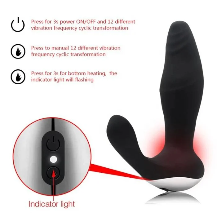 12 Mode Silicone Anal Dildo and Butt Plug Prostate Massage Vibrator for Men Women Couples for Anal Sex Toys