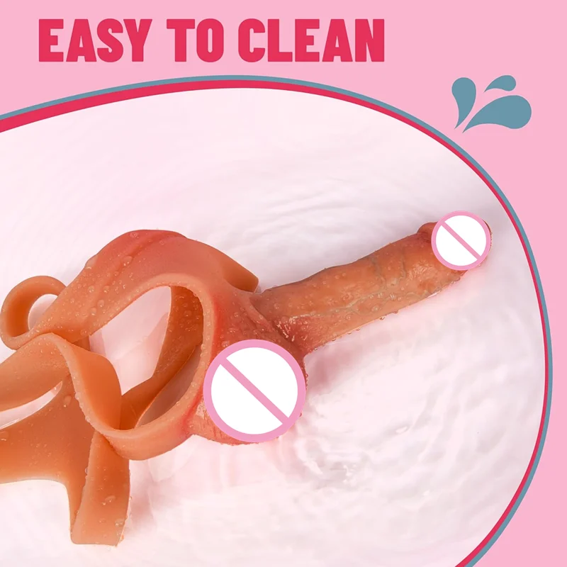 High Elasticity Realistic Wearable Dildos Silicone Strap on Dildo with Solid Dick for Lesbian Couple