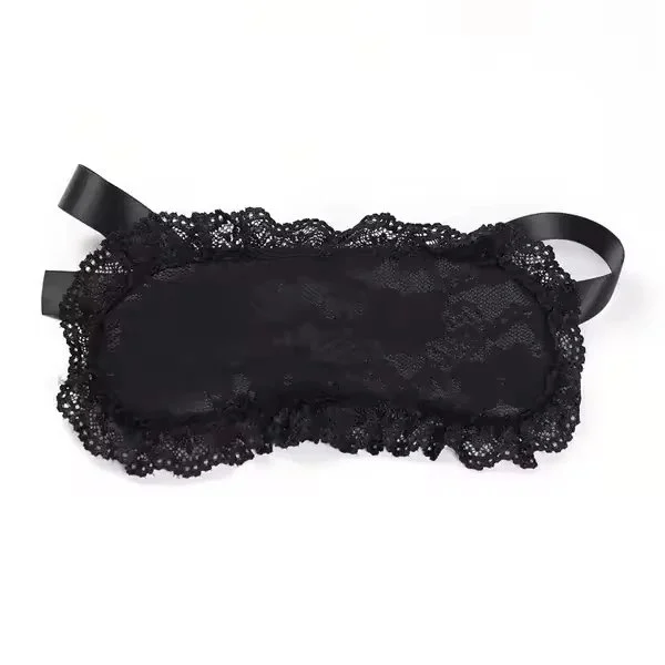 Women Black Lace Eye Mask Restraint Handcuffs 3 Pieces Sets Erotic Flirt Blindfold Patch Slave Restraints Accessories