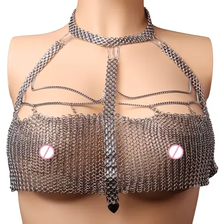 Women Sexy Punk Cupless Bra G-string Set Hollow Out Body Cage Bras Strappy Body Harness Lingerie