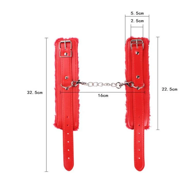 Restraints Bondage Adult Erotic Toys PU Leather Plush Sexy Handcuffs Fetish Games Furry Handcuffs