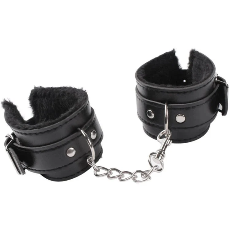 Restraints Bondage Adult Erotic Toys PU Leather Plush Sexy Handcuffs Fetish Games Furry Handcuffs