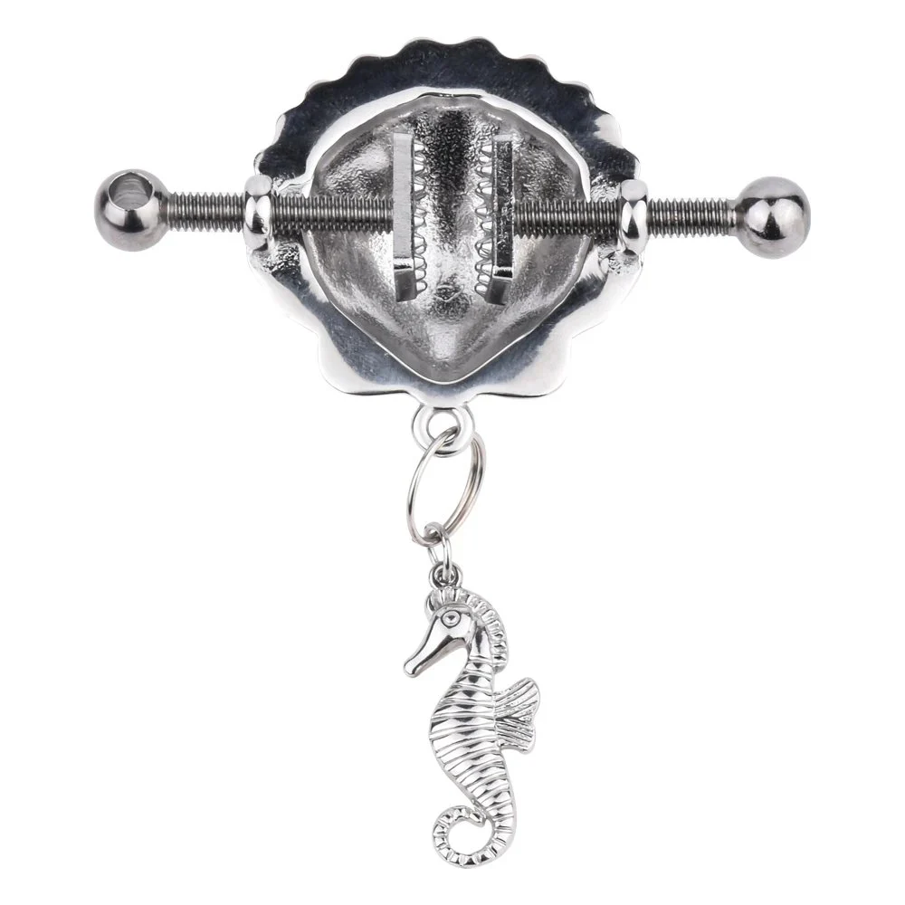 Silver Shells Nipple Clamp Restraints Nipples Chest Massager Breast Stimulator Sex Toys for Women Pleasure Erotic Toy