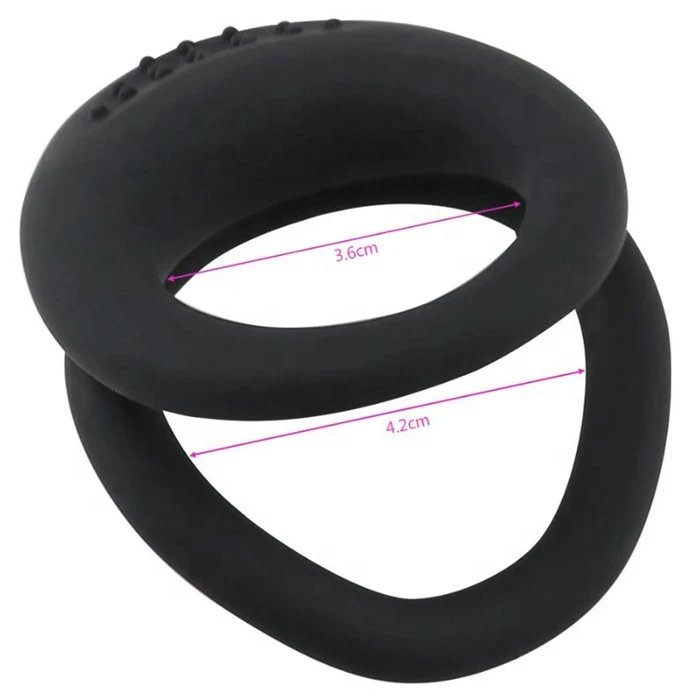 Durable Silicone Double Cock Ring Sex Toy for Men Penis Rings Designed for Delay Time