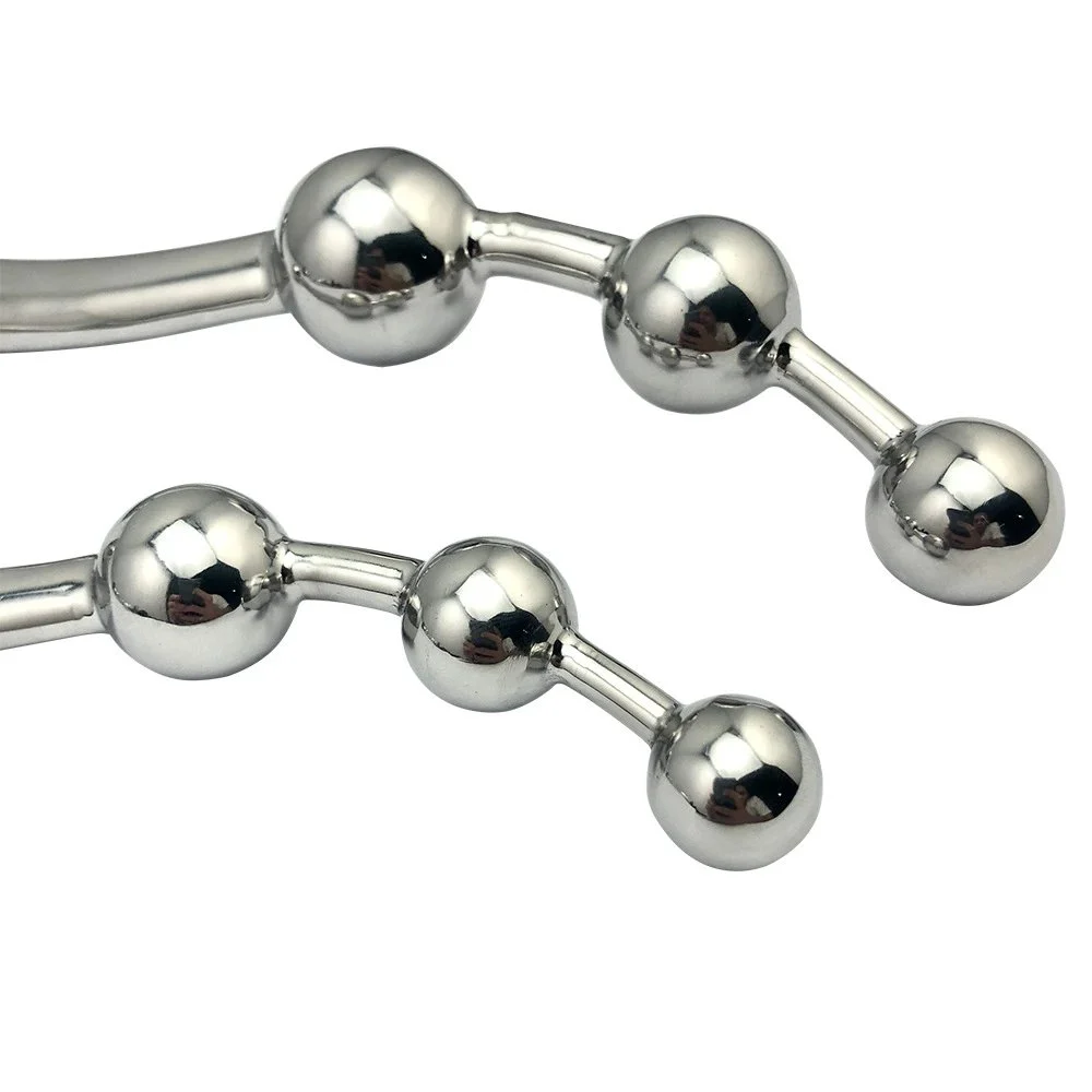 Sex Toys Double Ended Prostate Massager Stainless Steel Anal Dildo G Spot Metal Anal Beads
