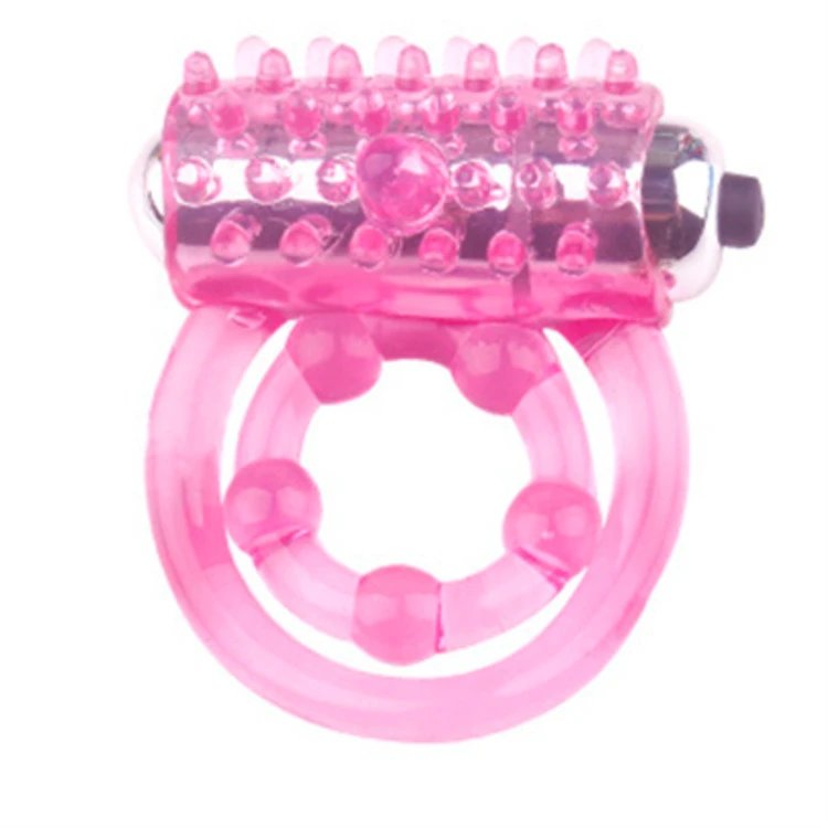 Rubber Penis Ring for Man Delay Ejaculation Double Vibrating Cock Rings Sex Toys Men