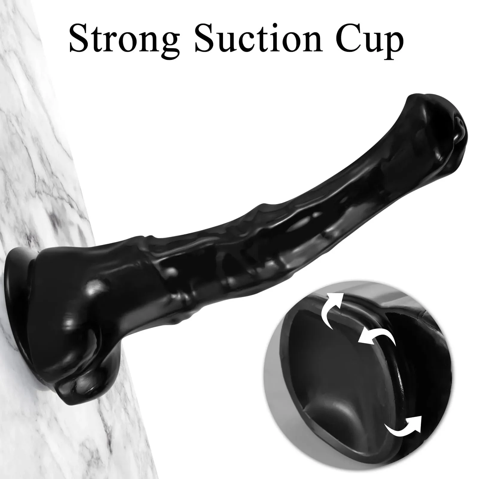Horse Dildo 9.8 Inch Soft Realistic Silicone TPE with Powerful Suction Cups Waterproof Adult Anal Sex Toy for Women Men Gay