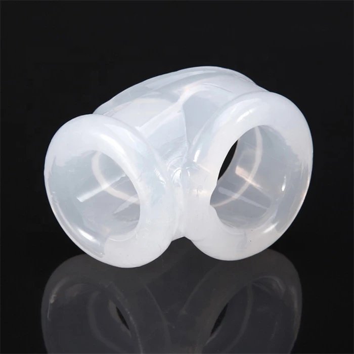 Silicone & TPE Male Triple Cock Ring Stretchable Vibrating Sex Toys for Men Helps Delay Ejaculation