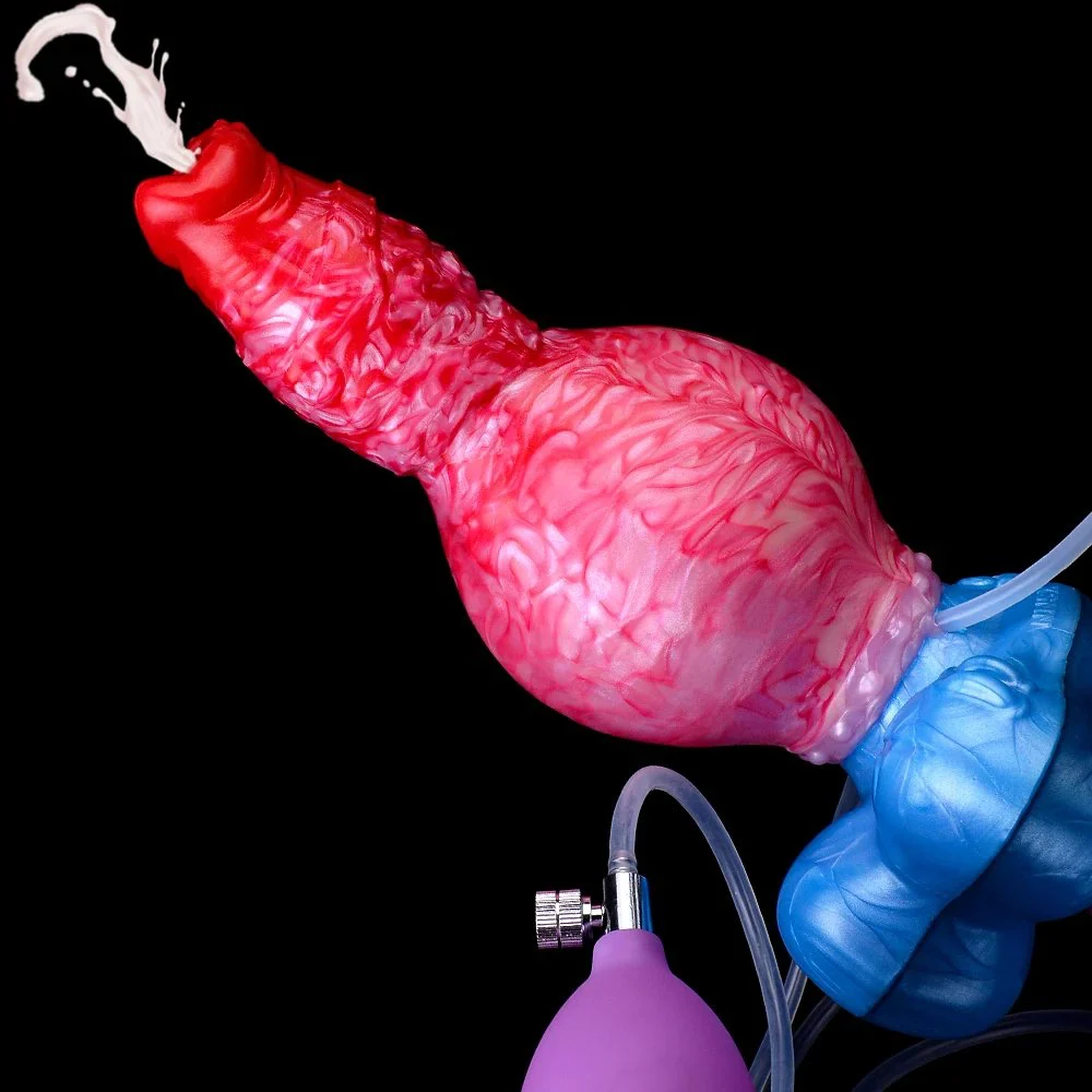 Inflatable Water Spray Dildo Fantasy Monster Dragon Dildo Soft Silicone Orgasm Sex Dildo Masturbator Adult Sex Toys