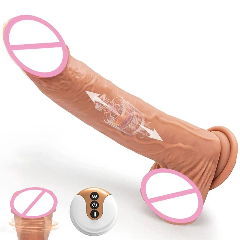Silicone Lifelike Dildo G Spot Clitoral Anal Stimulation Remote Control Automatic Thrusting Vibrating Realistic Dildo for Women
