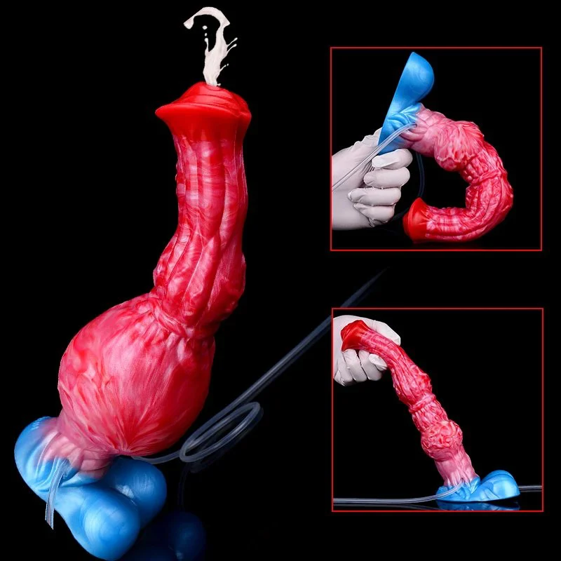 Horse Dildo Inflatable Anal Dilator with Squirting Function Ejaculation Penis Adult Sex Toys for Women Men