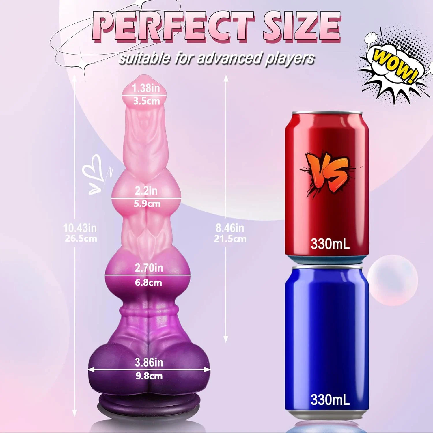 Monster Animal Thick Fantasy Alien Dog Knotted Dildo with Suction Cup Big Silicone Anal Plug for G-Spot Soft for Women and Men