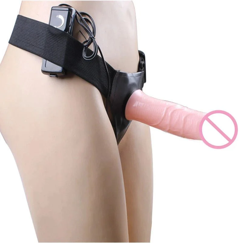 Sex Toys for Male Size Fetish Extension Realistic Vibrating Hollow Strap on Dildo for Men