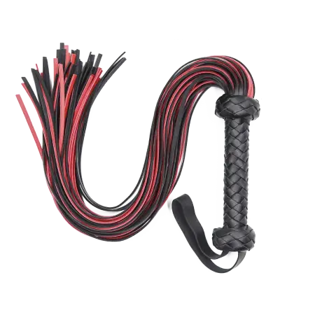 Bondage Whip Braided Handle PU Leather Whip Bright Leather Fun Handle Tune Game Queen Whip Adult Sex Toys