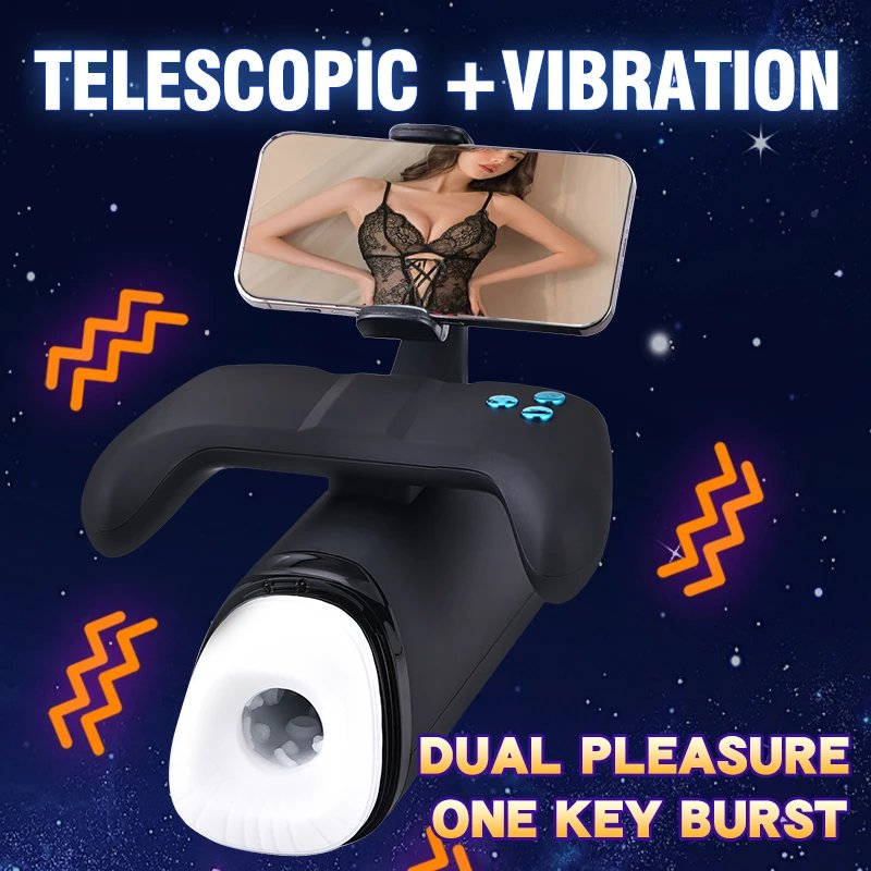 Super Automatic Telescopic Masturbador Male Masturbation Cup With Mobile Phone Holder Electric Pocket Sex Men Machine for Male