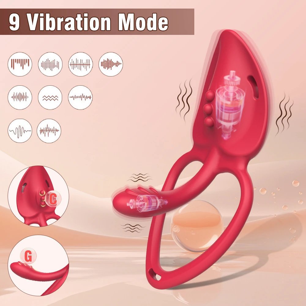 Waterproof USB 9 Modes App Control Vibrating Cock Ring Couples Mens Cock Ring Underwear