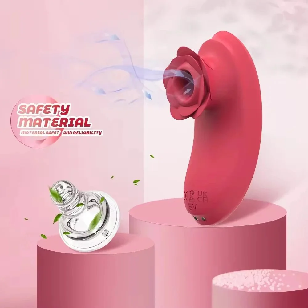 Waterproof 10 Speeds G Spot Rose Nipple Clitoris Sucking Vibrator for Women Masturbation Rose Vibrator With Handle
