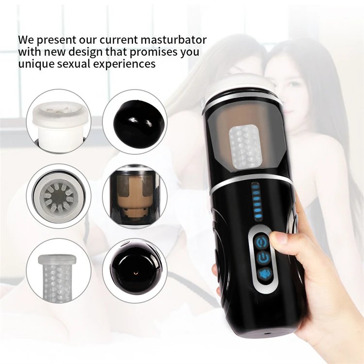 USB 7 Speed Automatic Rotation Telescopic Male Masturbation Aircraft Cup with Voice