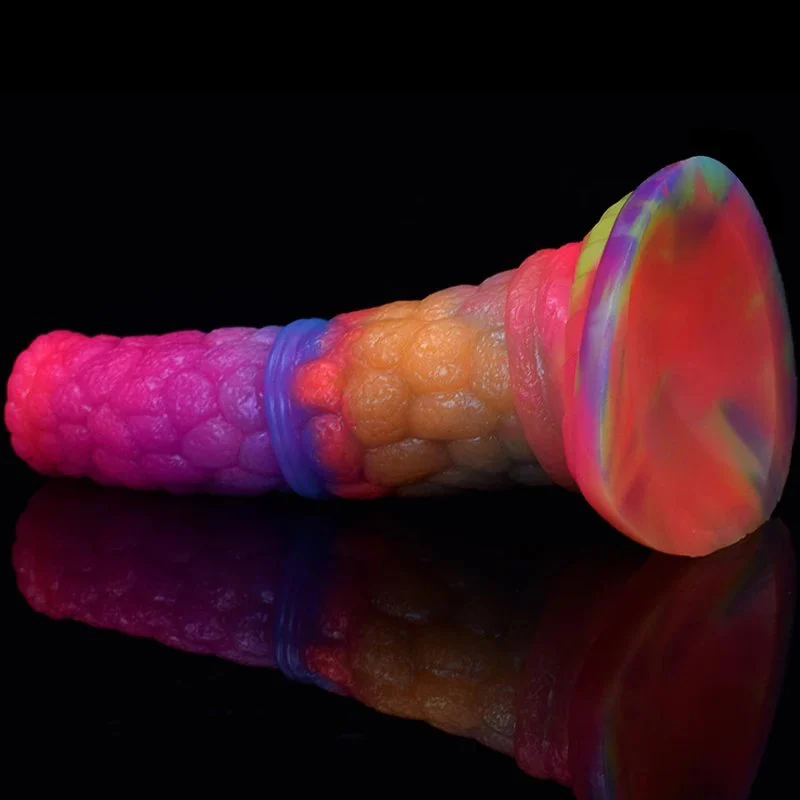 Glow in Dark Dildo Colorful Health Sex Toy Luminous Silicone Monster Dildo Soft and Flexible Sex Tool Freaky