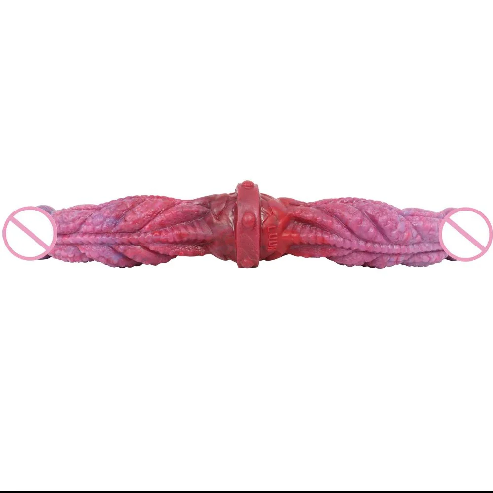 Sex Toy Double Dildo Soft Silicone Flexible Monster Big Double Ended Dildo for Gay Men Lesbian Women