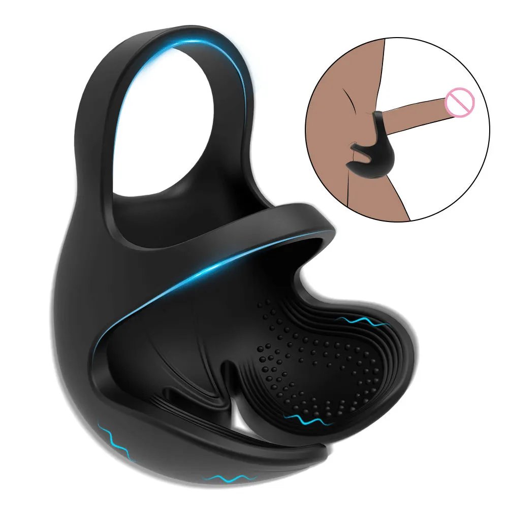 Vibrating Penis Ring Cock Ring Vibrators 100% Waterproof Delay Ejaculation Adult Male Masturbator