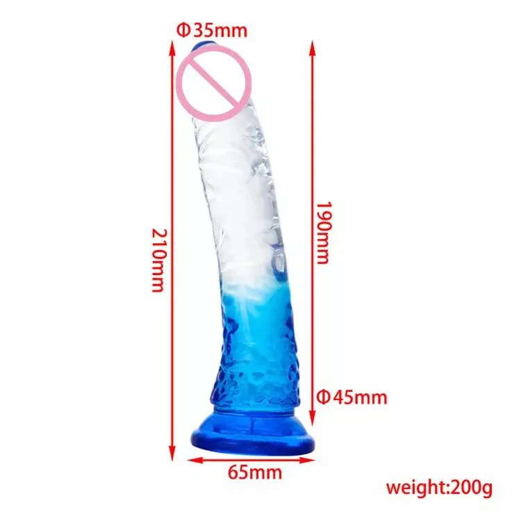 Sex Toys Dildo for Women Realistic Double Colored Crystal Jelly Dildo With Suction Cup