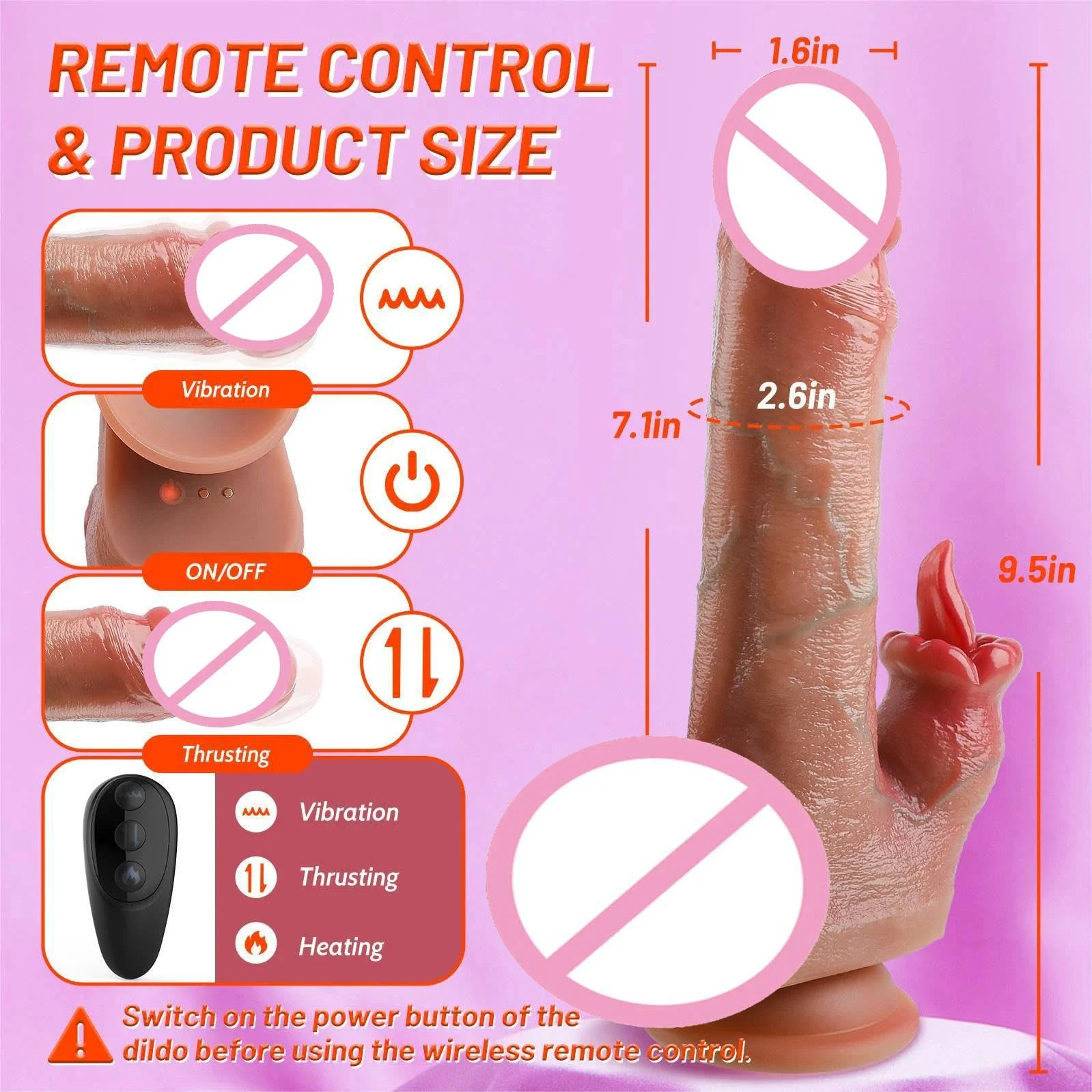 Heating Vibrating Telescopic Realistic Anal Dildos Machine 4 in 1 Thrusting Dildo Vibrator Women Sex Toys with Remote Control