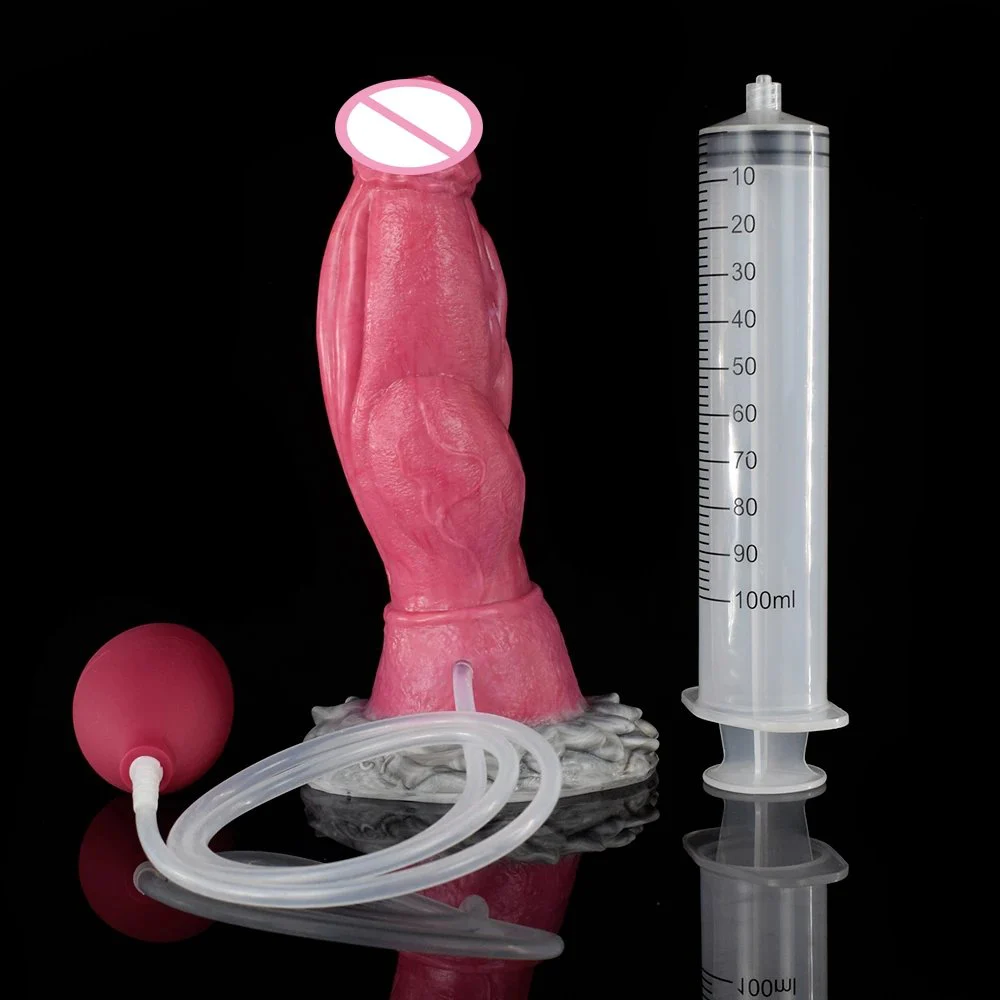 Rubber Penis Monster Large Squirting Dildo Ejaculating Enema Bulb Dildo for Women and Men