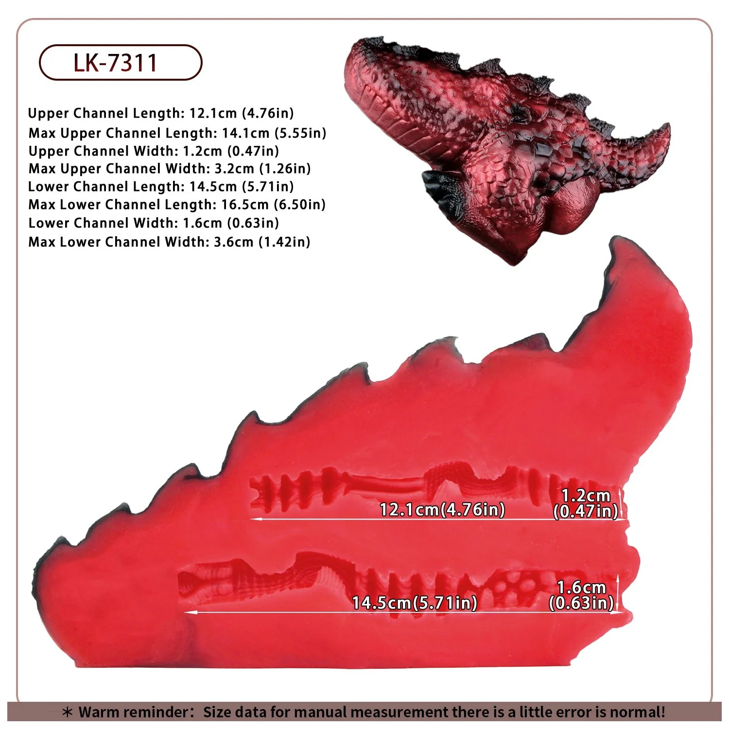 Realistic Red Dragon Ass Male Masturbator Dual Channel Tight Ass and Deep Vagina Pocket Pussy Stroker for Penis Stimulator
