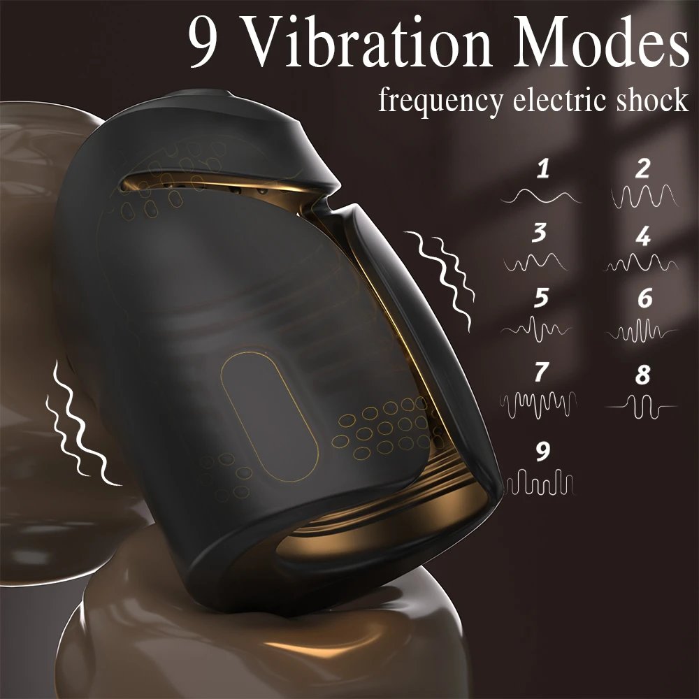 Men's Enhanced Pleasure Sex Toy Trainer Electrostimulation and Vibration Glans Designed