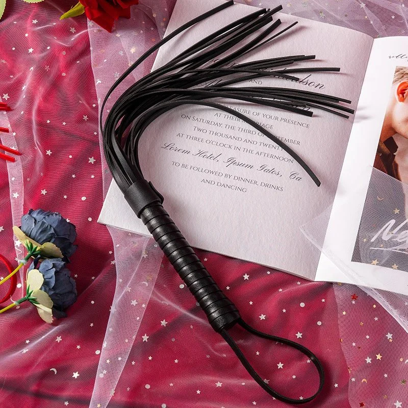 Props Leather Whips Fun Training Double Sided Leather Whips Tools Leather Macarons Adult Sex Products