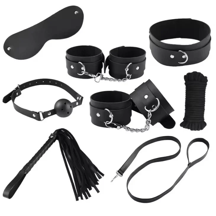 Set bundled handcuffs couple props sp training mouth ball adult sex toys sex aids