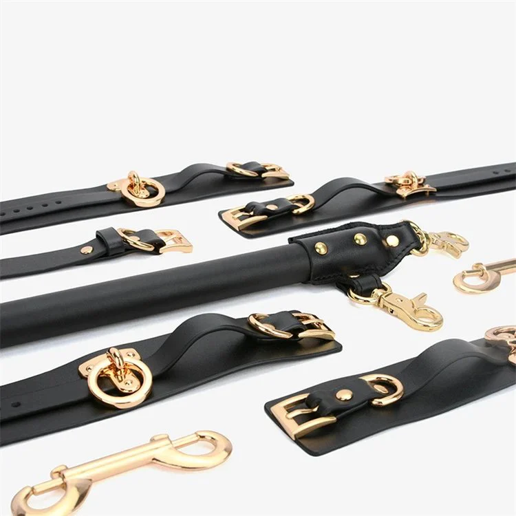 Slave High Quality Luxury PU Leather Open Leg Bondage Ankle Handcuffs Spreader Bar Sex Toy