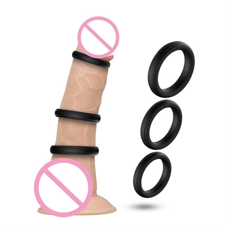 3PCS Set Delay Ejaculation Cock Rings for Men Sex Toys Silicone Cock Ring